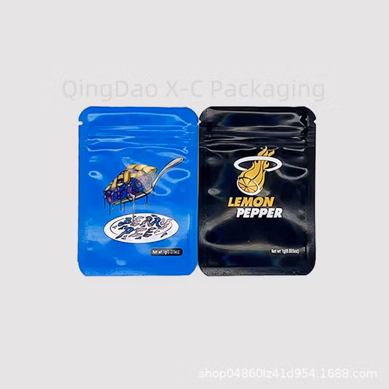 Impressão personalizada selo de alimentos de plástico resealable embalagem ziplock bolsa de folha 3.5g 7g 14g zíper à prova de cheiro saco mylar de biscoito com logotipo