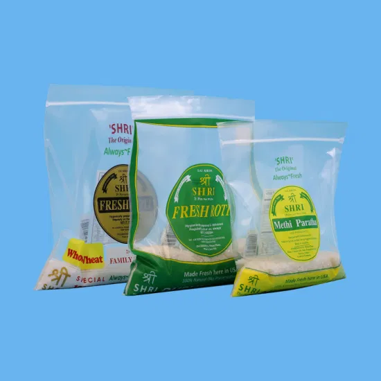 Rotogravura de qualidade alimentar personalizada de fábrica impressa em camada única 100% saco PE biodegradável com zíper para embalagem de lanche
