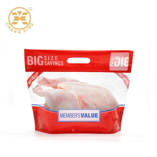 Impressão personalizada 3kg embalagem de alimentos portátil de plástico Doypack Zip Lock Mylar Bag com janela para frango assado Pollo Asado