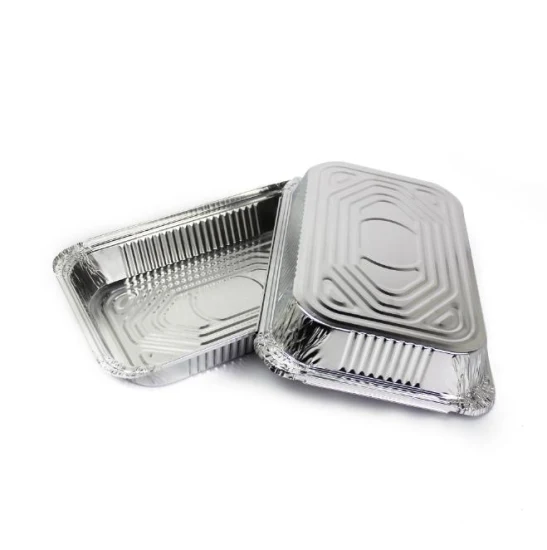 Espessada 500 800 1000ml Lancheira de folha de alumínio Sliver/Caixa de embalagem quadrada redonda dourada com tampa Recipiente de alimentos de alumínio para viagem para bolo de sushi assar